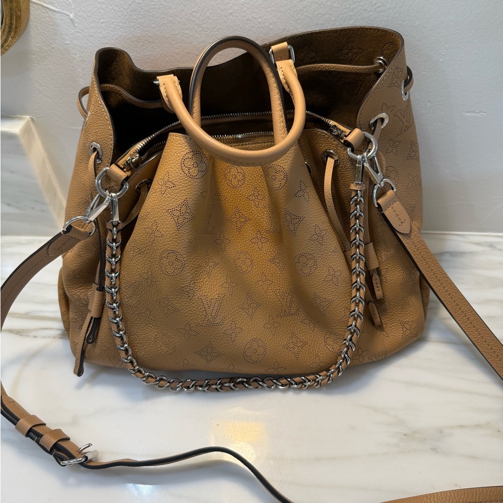 Louis Vuitton Tan Shoulder Bag with Braided Detailing